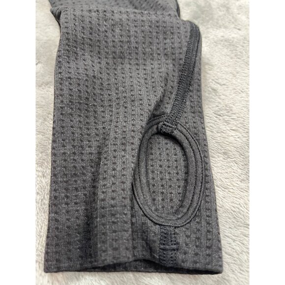 Gymshark Womens Medium Gray Long Sleeve Crop Top Thumb Holes Nylon Workout Gear - Picture 6 of 11